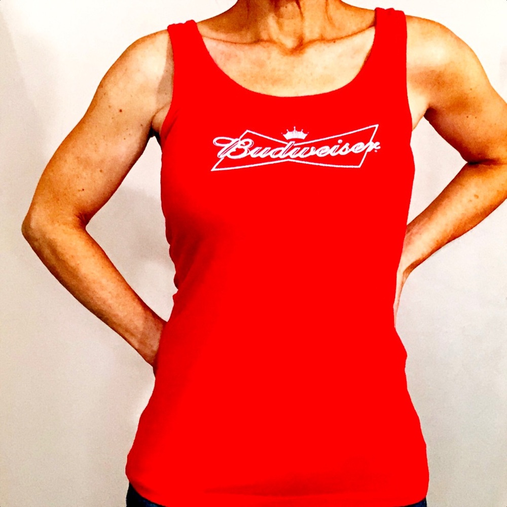 Budweiser Logo Red Tank Top Women’s Large EUC